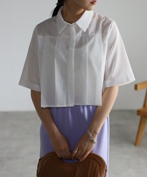 r. | クロップド プリーツブラウス(シャツ/ブラウス)