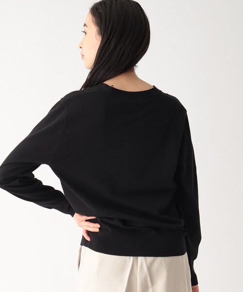 OPAQUE.CLIP（オペークドットクリップ）の「◆オーガニックコットン Vネックニットカーディガン【洗える/UVケア】（カーディガン/ボレロ・レディース・ライトブルー/ブラック/ホワイト系5/ピンク系・40/38）」の11枚目の写真