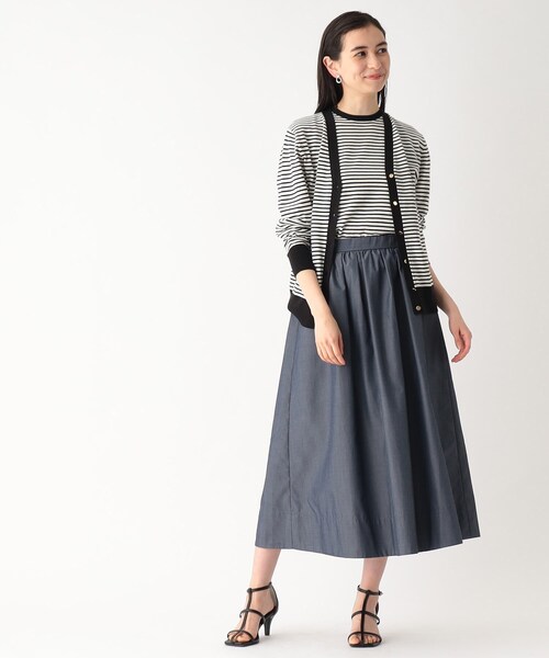 OPAQUE.CLIP（オペークドットクリップ）の「◆オーガニックコットン Vネックニットカーディガン【洗える/UVケア】（カーディガン/ボレロ・レディース・ライトブルー/ブラック/ホワイト系5/ピンク系・40/38）」の15枚目の写真