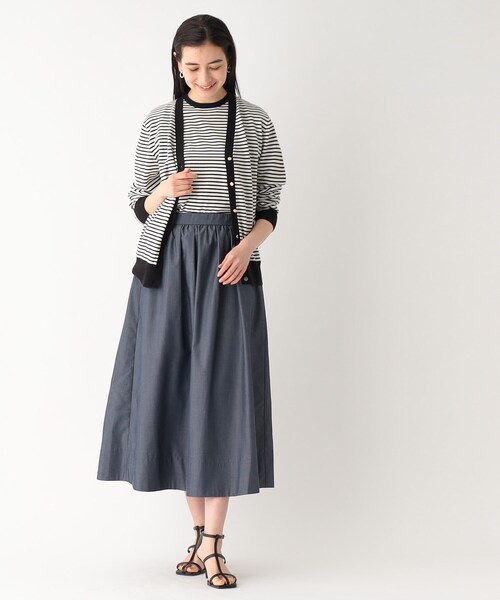 OPAQUE.CLIP（オペークドットクリップ）の「◆オーガニックコットン Vネックニットカーディガン【洗える/UVケア】（カーディガン/ボレロ・レディース・ライトブルー/ブラック/ホワイト系5/ピンク系・40/38）」の16枚目の写真