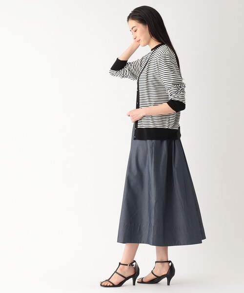 OPAQUE.CLIP（オペークドットクリップ）の「◆オーガニックコットン Vネックニットカーディガン【洗える/UVケア】（カーディガン/ボレロ・レディース・ライトブルー/ブラック/ホワイト系5/ピンク系・40/38）」の17枚目の写真