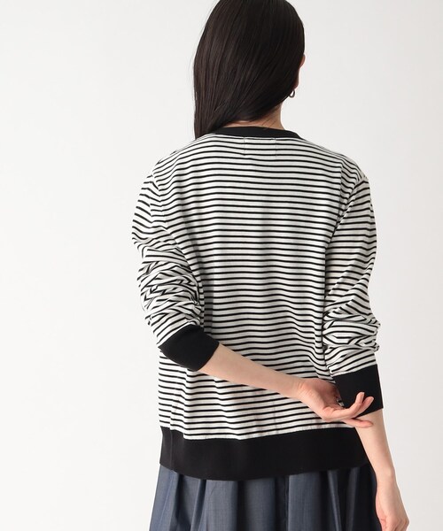 OPAQUE.CLIP（オペークドットクリップ）の「◆オーガニックコットン Vネックニットカーディガン【洗える/UVケア】（カーディガン/ボレロ・レディース・ライトブルー/ブラック/ホワイト系5/ピンク系・40/38）」の21枚目の写真