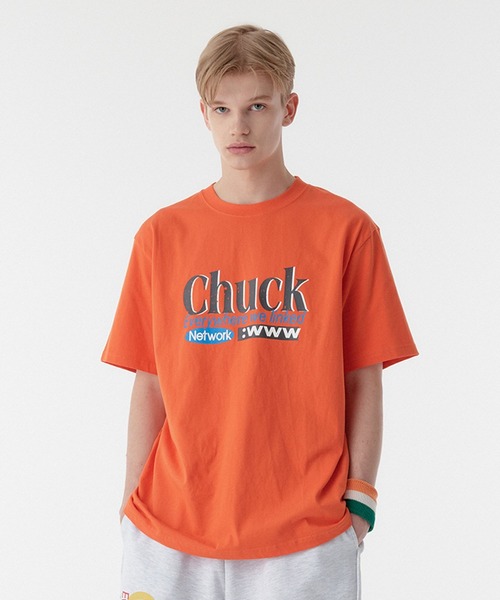 CHUCK(チャック)の「【UNISEX】CHUCK/クラックネットワークT 2908182(Tシャツ/カットソー・レディース・オレンジ/チャコール/ホワイト/ブラック・SMALL/MEDIUM/LARGE)」の4枚目の写真