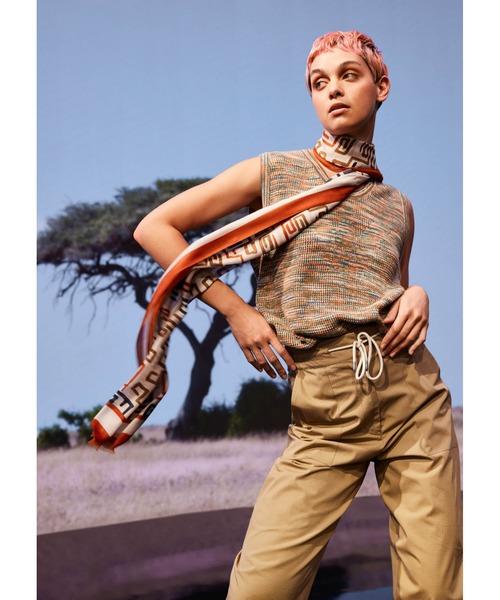 EMPORIO ARMANI（エンポリオアルマーニ）の「【エンポリオ アルマーニ】サステナブルコレクション 九分丈ドローストリングパンツ オーガニックリップストップ素材（その他パンツ・レディース・ホワイト/ライトブラウン・38/40）」の10枚目の写真