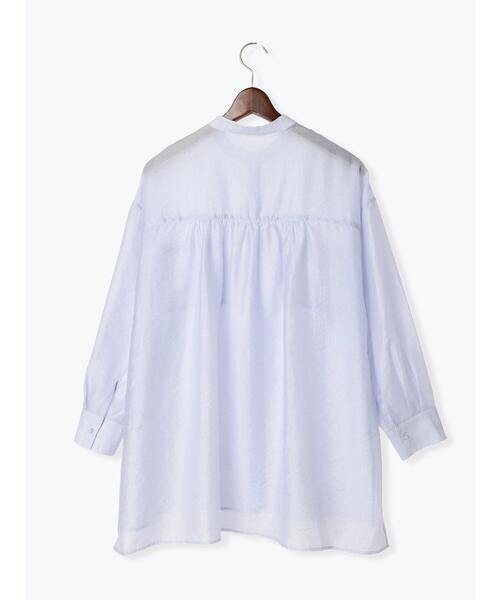 Te chichi（テチチ）の「シアーバンドカラーチュニックシャツ（シャツ/ブラウス・レディース・オフホワイト/ブルー/ブラウン・F）」の14枚目の写真