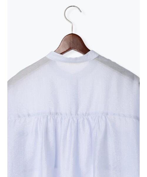 Te chichi（テチチ）の「シアーバンドカラーチュニックシャツ（シャツ/ブラウス・レディース・オフホワイト/ブルー/ブラウン・F）」の18枚目の写真