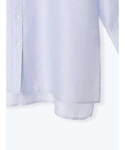 Te chichi（テチチ）の「シアーバンドカラーチュニックシャツ（シャツ/ブラウス・レディース・オフホワイト/ブルー/ブラウン・F）」の8枚目の写真