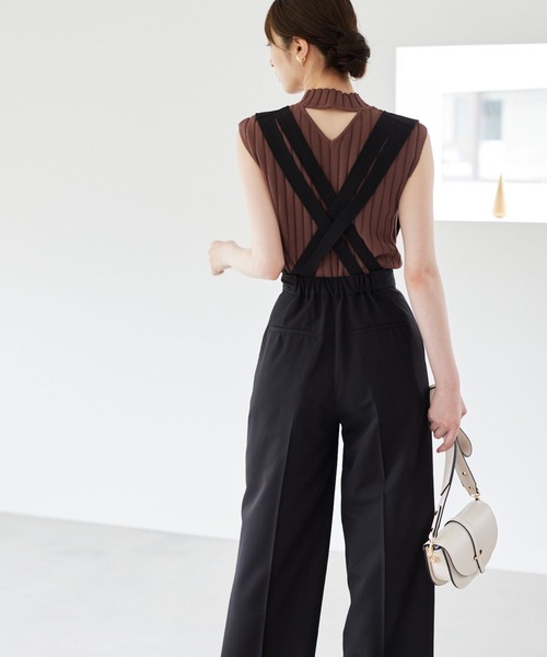 Andemiu(アンデミュウ)の「サスツキパンツ964087(スラックス・レディース・ブラック/グレー/グリーン・SMALL/MEDIUM)」の2枚目の写真