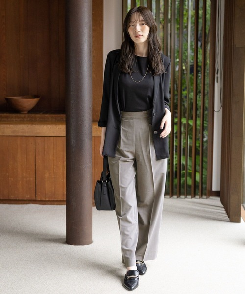 Andemiu(アンデミュウ)の「サスツキパンツ964087(スラックス・レディース・ブラック/グレー/グリーン・SMALL/MEDIUM)」の4枚目の写真