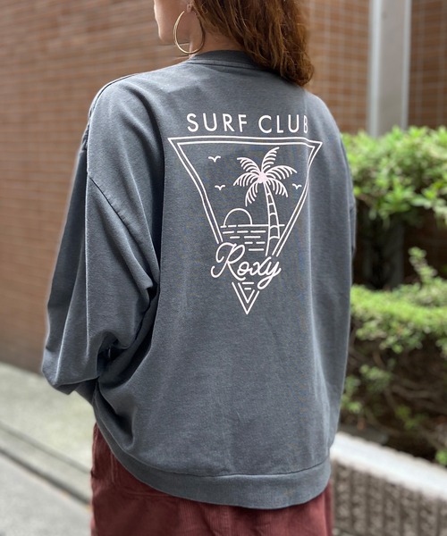 ROXY(ロキシー)の「ROXY/ロキシー トレーナー スウェット ワイドシルエット ミニ裏起毛 RLT234028(スウェット・レディース・ブラック×ピンク/ピンク系その他/ホワイト×ブルー・M/L)」の3枚目の写真