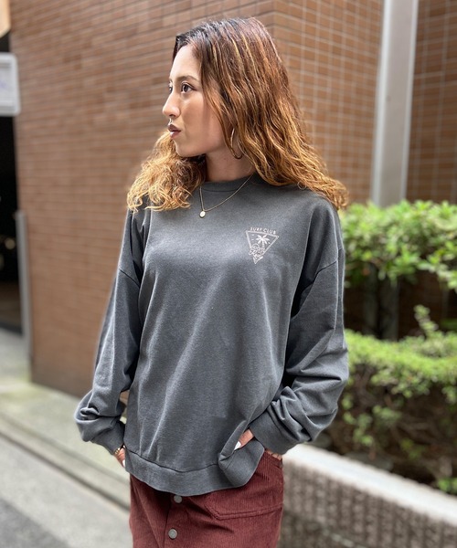 ROXY(ロキシー)の「ROXY/ロキシー トレーナー スウェット ワイドシルエット ミニ裏起毛 RLT234028(スウェット・レディース・ブラック×ピンク/ピンク系その他/ホワイト×ブルー・M/L)」の13枚目の写真