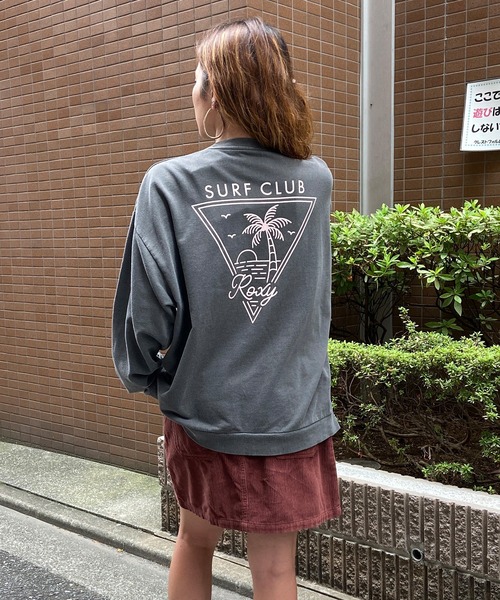 ROXY(ロキシー)の「ROXY/ロキシー トレーナー スウェット ワイドシルエット ミニ裏起毛 RLT234028(スウェット・レディース・ブラック×ピンク/ピンク系その他/ホワイト×ブルー・M/L)」の14枚目の写真