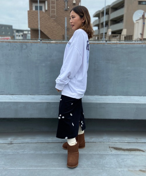 ROXY(ロキシー)の「ROXY/ロキシー トレーナー スウェット ワイドシルエット ミニ裏起毛 RLT234028(スウェット・レディース・ブラック×ピンク/ピンク系その他/ホワイト×ブルー・M/L)」の10枚目の写真