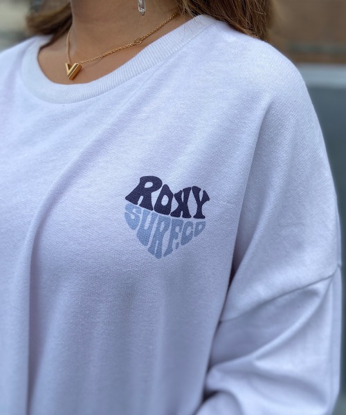 ROXY(ロキシー)の「ROXY/ロキシー トレーナー スウェット ワイドシルエット ミニ裏起毛 RLT234028(スウェット・レディース・ブラック×ピンク/ピンク系その他/ホワイト×ブルー・M/L)」の11枚目の写真