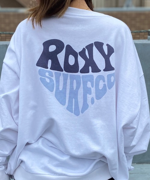ROXY(ロキシー)の「ROXY/ロキシー トレーナー スウェット ワイドシルエット ミニ裏起毛 RLT234028(スウェット・レディース・ブラック×ピンク/ピンク系その他/ホワイト×ブルー・M/L)」の12枚目の写真