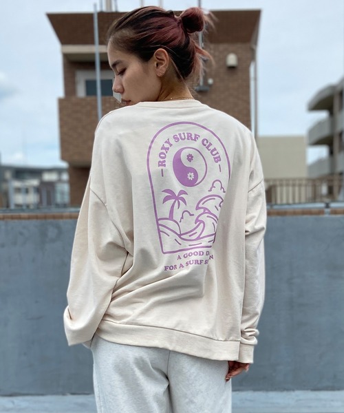 ROXY(ロキシー)の「ROXY/ロキシー トレーナー スウェット ワイドシルエット ミニ裏起毛 RLT234028(スウェット・レディース・ブラック×ピンク/ピンク系その他/ホワイト×ブルー・M/L)」の17枚目の写真