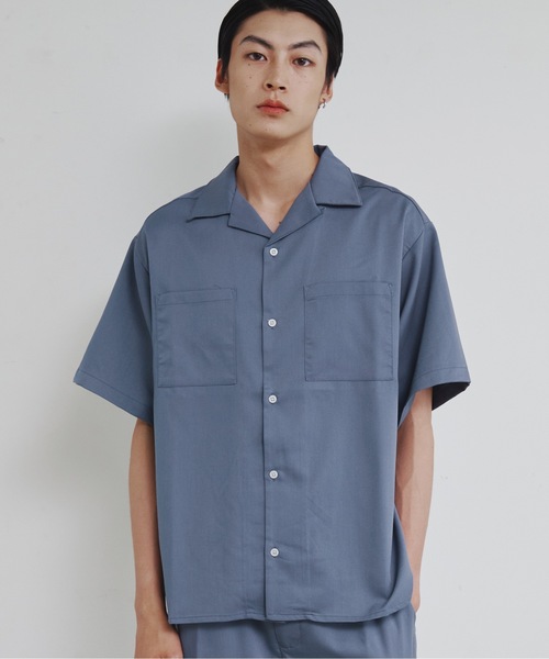 Magine(マージン)の「【SELECT】IR:TRストレッチオープンカラーシャツ(シャツ/ブラウス・メンズ・オフホワイト/ブラック/サックスブルー/グリーン/ベージュ/モカ・M/L/XL)」の6枚目の写真