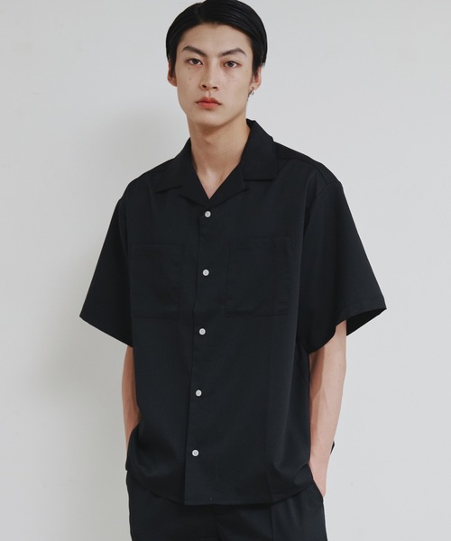 Magine(マージン)の「【SELECT】IR:TRストレッチオープンカラーシャツ(シャツ/ブラウス・メンズ・オフホワイト/ブラック/サックスブルー/グリーン/ベージュ/モカ・M/L/XL)」の1枚目の写真