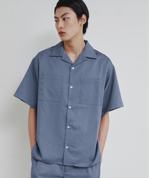 Magine(マージン)の「【SELECT】IR:TRストレッチオープンカラーシャツ(シャツ/ブラウス・メンズ・オフホワイト/ブラック/サックスブルー/グリーン/ベージュ/モカ・M/L/XL)」の9枚目の写真