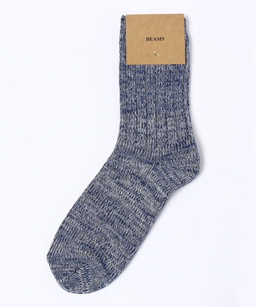 BEAMS(ビームス)の「BEAMS / ミックス柄 3/4 ソックス(ソックス/靴下・メンズ・グレー/ブラック/レッド/イエロー/サックスブルー/ネイビー・ONE SIZE)」の3枚目の写真