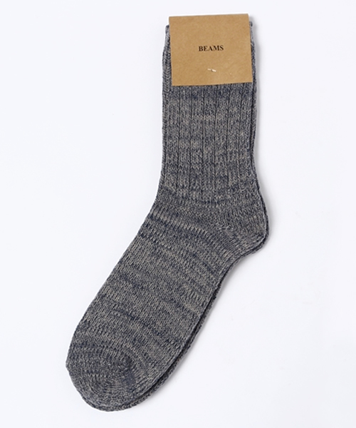 BEAMS(ビームス)の「BEAMS / ミックス柄 3/4 ソックス(ソックス/靴下・メンズ・グレー/ブラック/レッド/イエロー/サックスブルー/ネイビー・ONE SIZE)」の1枚目の写真