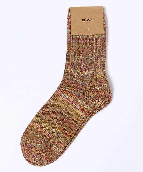 BEAMS(ビームス)の「BEAMS / ミックス柄 3/4 ソックス(ソックス/靴下・メンズ・グレー/ブラック/レッド/イエロー/サックスブルー/ネイビー・ONE SIZE)」の5枚目の写真