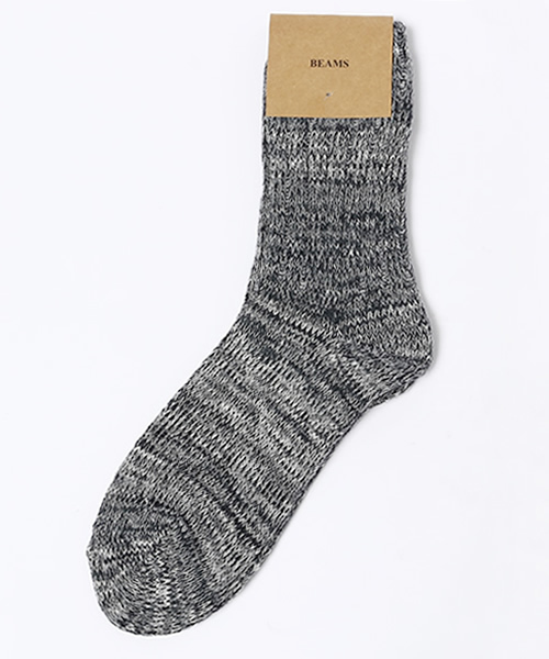BEAMS(ビームス)の「BEAMS / ミックス柄 3/4 ソックス(ソックス/靴下・メンズ・グレー/ブラック/レッド/イエロー/サックスブルー/ネイビー・ONE SIZE)」の2枚目の写真