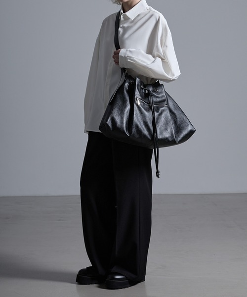 Loose/ルース（ルース）の「ドローコードビッグ巾着ショルダーバッグ（ショルダーバッグ・メンズ・グリーン/シルバーグレー/ブラック・FREE）」の10枚目の写真