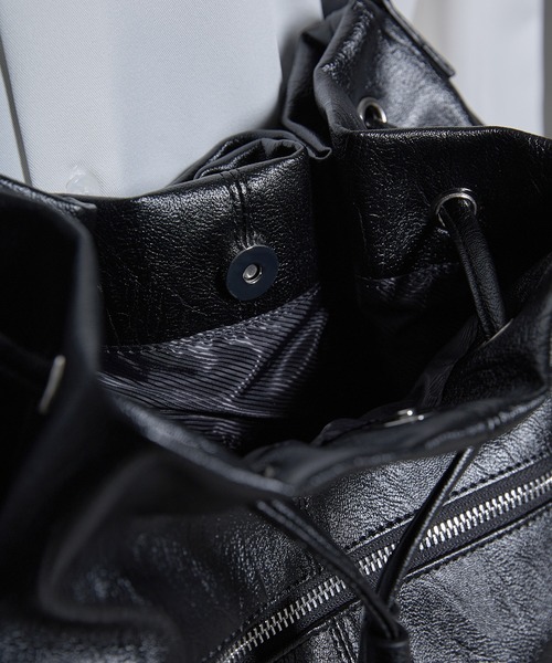 Loose/ルース（ルース）の「ドローコードビッグ巾着ショルダーバッグ（ショルダーバッグ・メンズ・グリーン/シルバーグレー/ブラック・FREE）」の17枚目の写真