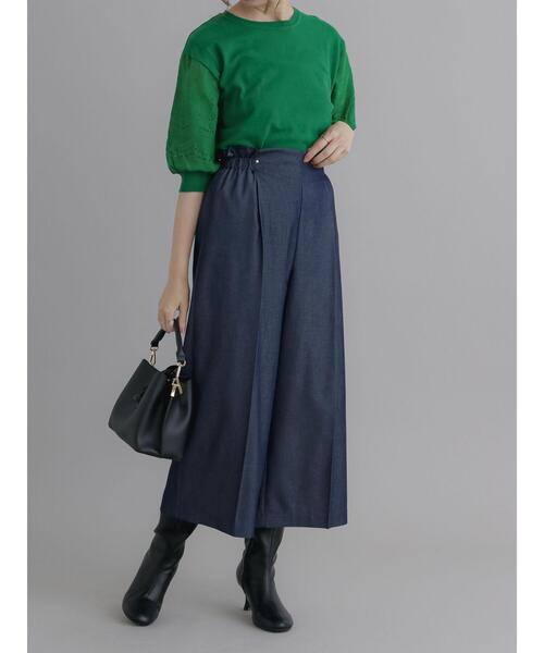 Te chichi（テチチ）の「エンブロイダリースリーブニット（ニット/セーター・レディース・グリーン/オフホワイト/ブラック・F）」の21枚目の写真