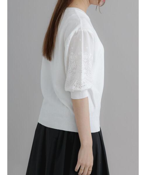 Te chichi（テチチ）の「エンブロイダリースリーブニット（ニット/セーター・レディース・グリーン/オフホワイト/ブラック・F）」の16枚目の写真