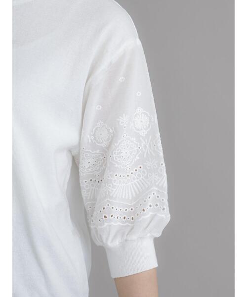 Te chichi（テチチ）の「エンブロイダリースリーブニット（ニット/セーター・レディース・グリーン/オフホワイト/ブラック・F）」の13枚目の写真