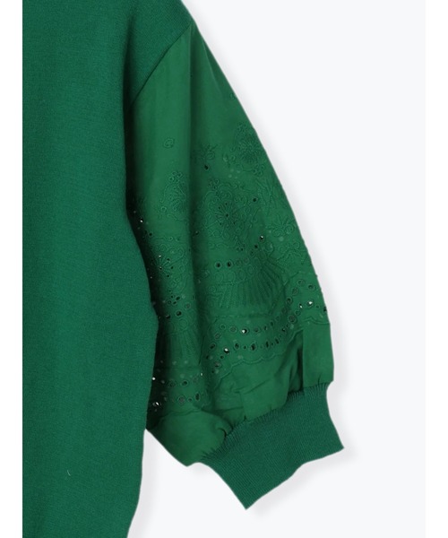 Te chichi（テチチ）の「エンブロイダリースリーブニット（ニット/セーター・レディース・グリーン/オフホワイト/ブラック・F）」の7枚目の写真