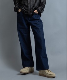 10ozデニム ワイドストレートパンツ