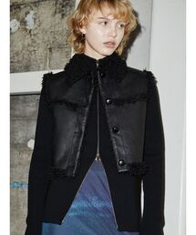 【VEQUM】SHORT FAKE MOUTON VEST
