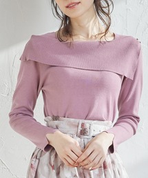 【ロングセラー】アシメリブオフショルニットプルオーバー