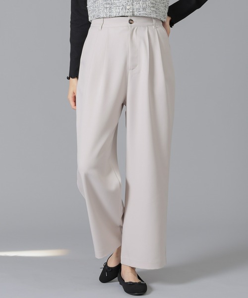 Honeys(ハニーズ)の「タックパンツ(その他パンツ・レディース・グレイッシュベージュ/チャコールグレー/ブラック・L/M/S/LL/SS)」の1枚目の写真