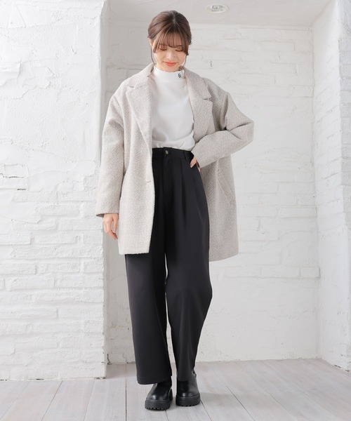 Honeys(ハニーズ)の「タックパンツ(その他パンツ・レディース・グレイッシュベージュ/チャコールグレー/ブラック・L/M/S/LL/SS)」の4枚目の写真