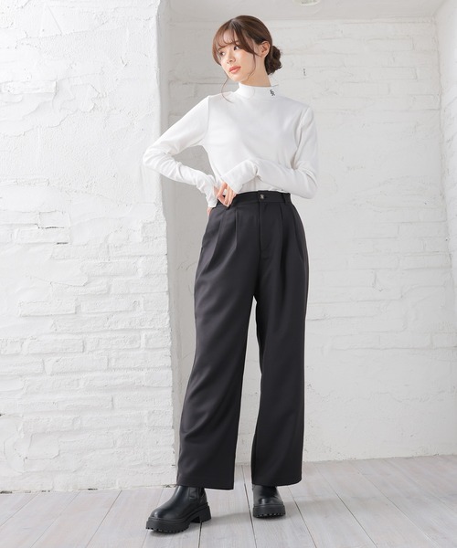 Honeys(ハニーズ)の「タックパンツ(その他パンツ・レディース・グレイッシュベージュ/チャコールグレー/ブラック・L/M/S/LL/SS)」の5枚目の写真