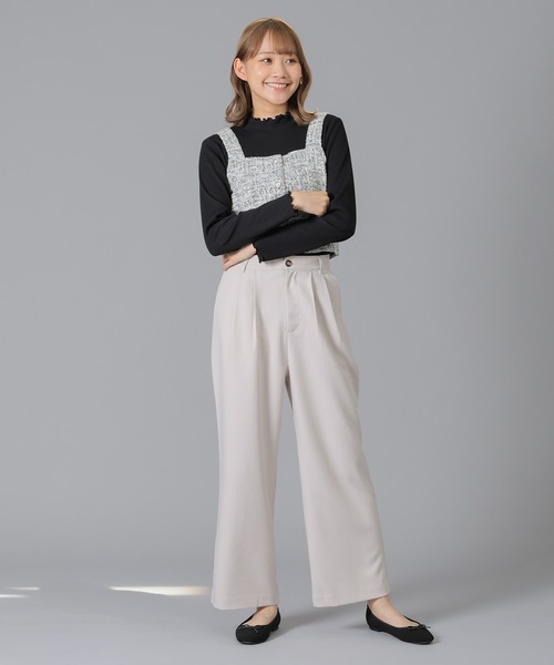 Honeys(ハニーズ)の「タックパンツ(その他パンツ・レディース・グレイッシュベージュ/チャコールグレー/ブラック・L/M/S/LL/SS)」の11枚目の写真