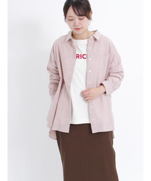 Samansa Mos2(サマンサ モスモス)の「ビッグシルエットシャツ(シャツ/ブラウス・レディース・グリーン/ネイビー/ブラック/ピンク・F)」の9枚目の写真