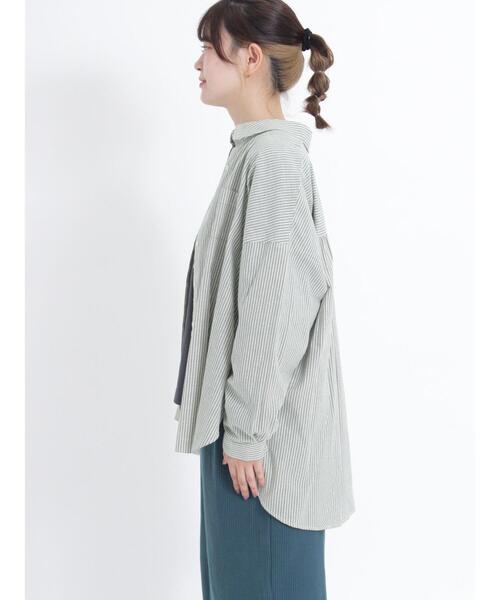 Samansa Mos2(サマンサ モスモス)の「ビッグシルエットシャツ(シャツ/ブラウス・レディース・グリーン/ネイビー/ブラック/ピンク・F)」の19枚目の写真