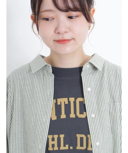 Samansa Mos2(サマンサ モスモス)の「ビッグシルエットシャツ(シャツ/ブラウス・レディース・グリーン/ネイビー/ブラック/ピンク・F)」の21枚目の写真