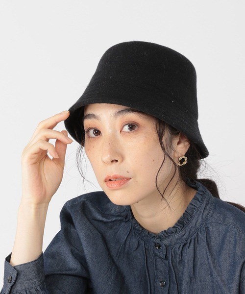 studio CLIP（スタディオクリップ）の「【抗菌防臭】ウール混バケットハット（ハット・レディース・アイボリー/キャメル/ブラック・FREE）」の5枚目の写真