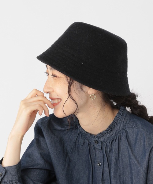 studio CLIP（スタディオクリップ）の「【抗菌防臭】ウール混バケットハット（ハット・レディース・アイボリー/キャメル/ブラック・FREE）」の6枚目の写真