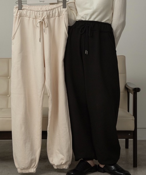 aclent relaxy rib jogger pants ブラック aclent relaxy rib jogger pants ブラック