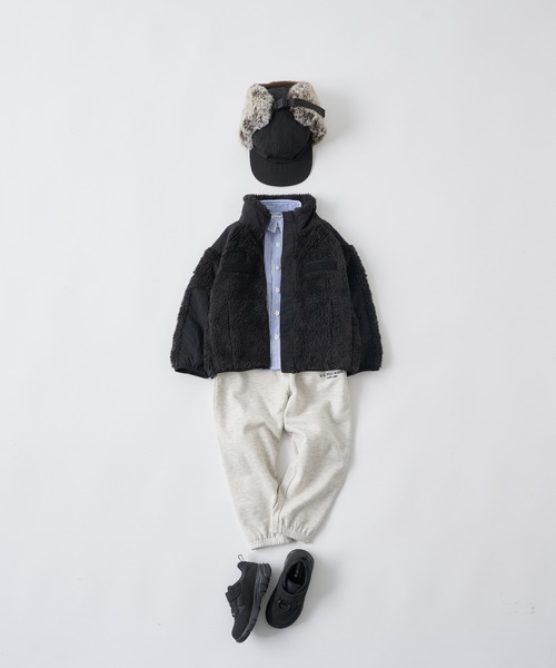 CIAOPANIC TYPY（チャオパニックティピー）の「【WEB限定カラーあり】【KIDS】ファーフリーススタンドネックブルゾン（ブルゾン・キッズ・ベージュ/アイボリー/ブラック・S/M/L/XL/XXL）」の6枚目の写真