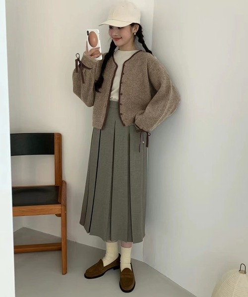Girly Doll(ガーリードール)の「リボン袖ニットカーディガン(カーディガン/ボレロ・レディース・オフホワイト/ブラウン/グレー/ブラック・FREE)」の19枚目の写真