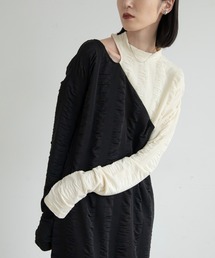 VACANCY | バイカラーシャーリングロングワンピース(ワンピース)