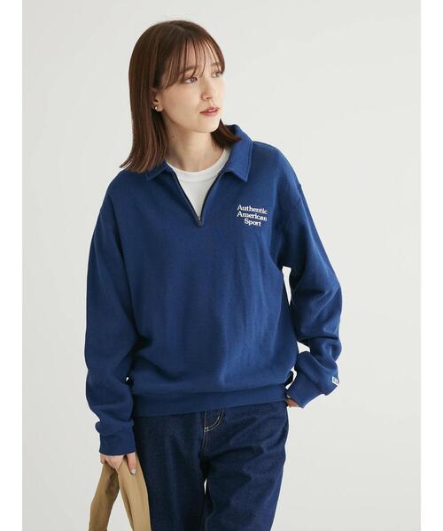 Russell Athletic(ラッセルアスレティック)の「■別注RUSSELL ATHLETIC ジップスウェット(スウェット・レディース・ネイビー/グレー・FREE)」の4枚目の写真